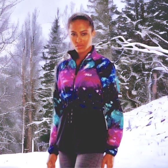 Ladies Fila Performance Running Jacket in a fun galaxy print! Sz. M - Picture 3 of 15